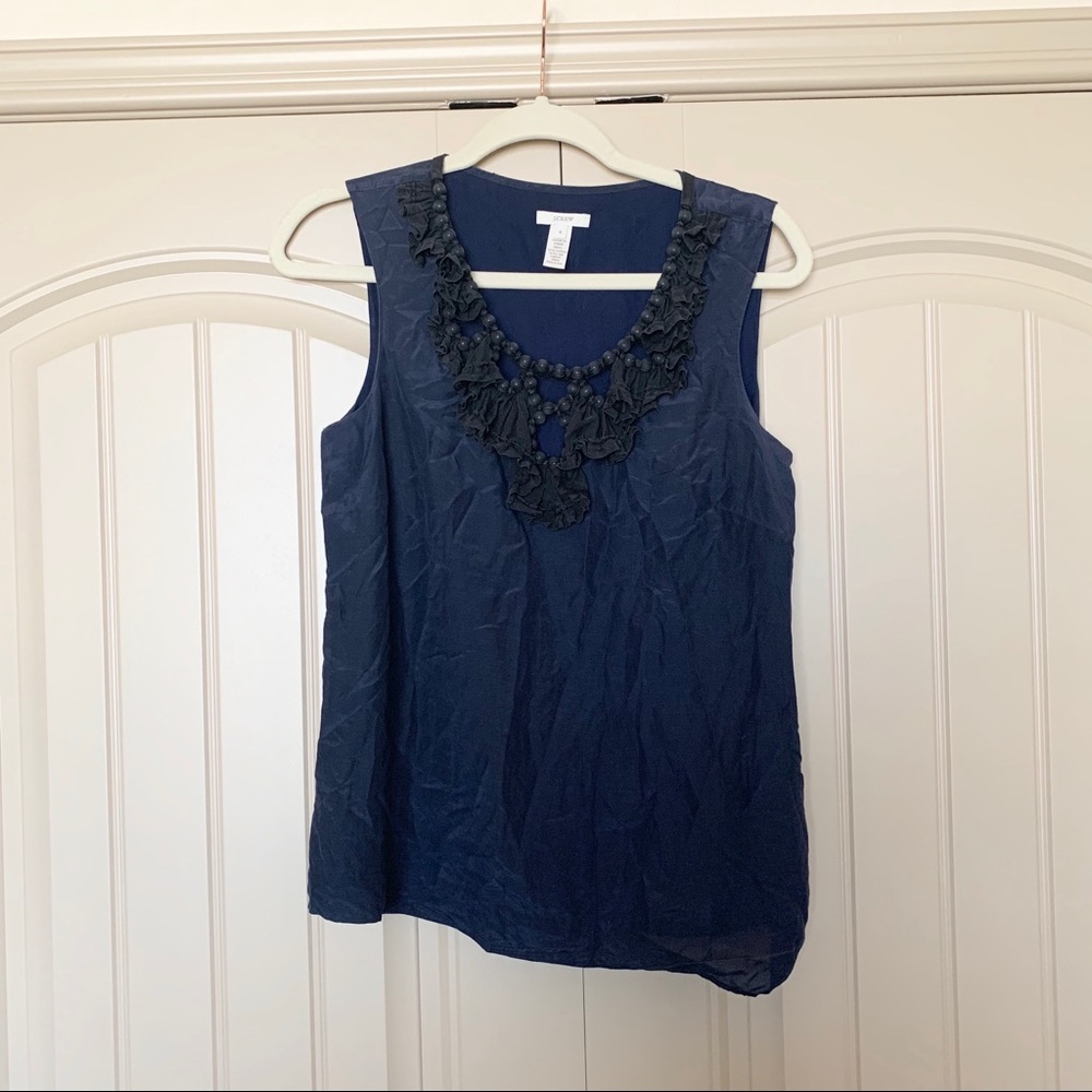 🌸 3 for $30 🌸 J.Crew Navy Blue and Black Embellished Tank Top